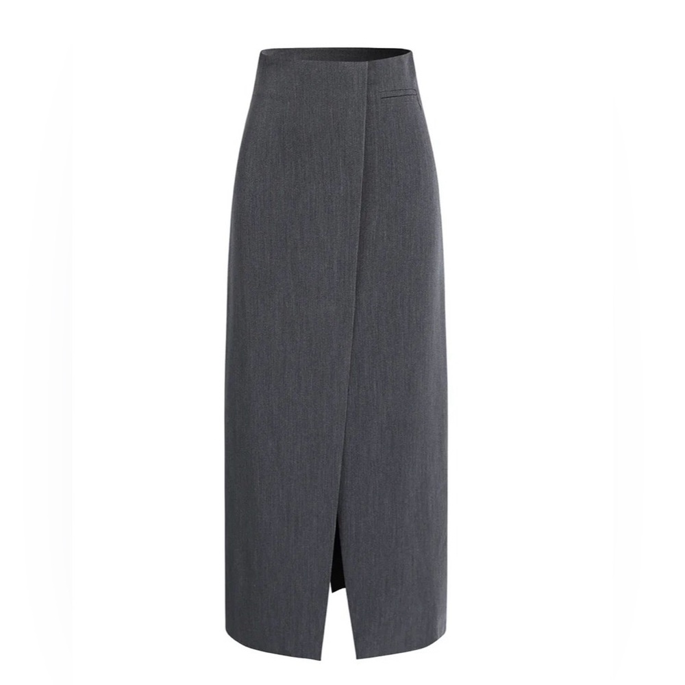 Commense Dark Gray Pencil Midi Skirt